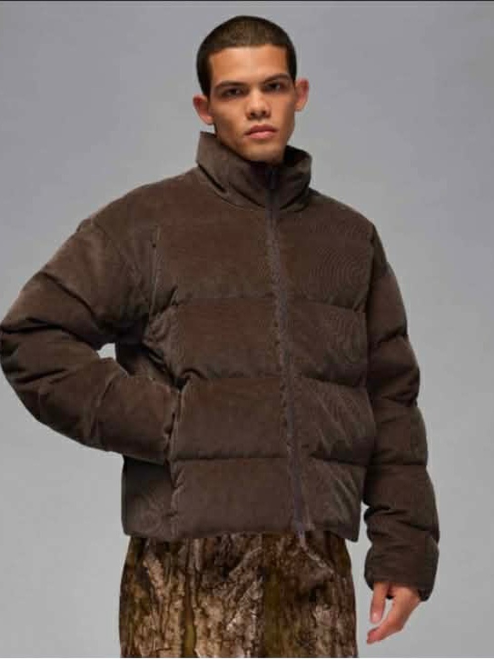 Nike - Jordan Flight Down Puffer Jacket - Brown Corduroy - Men's size 2XL